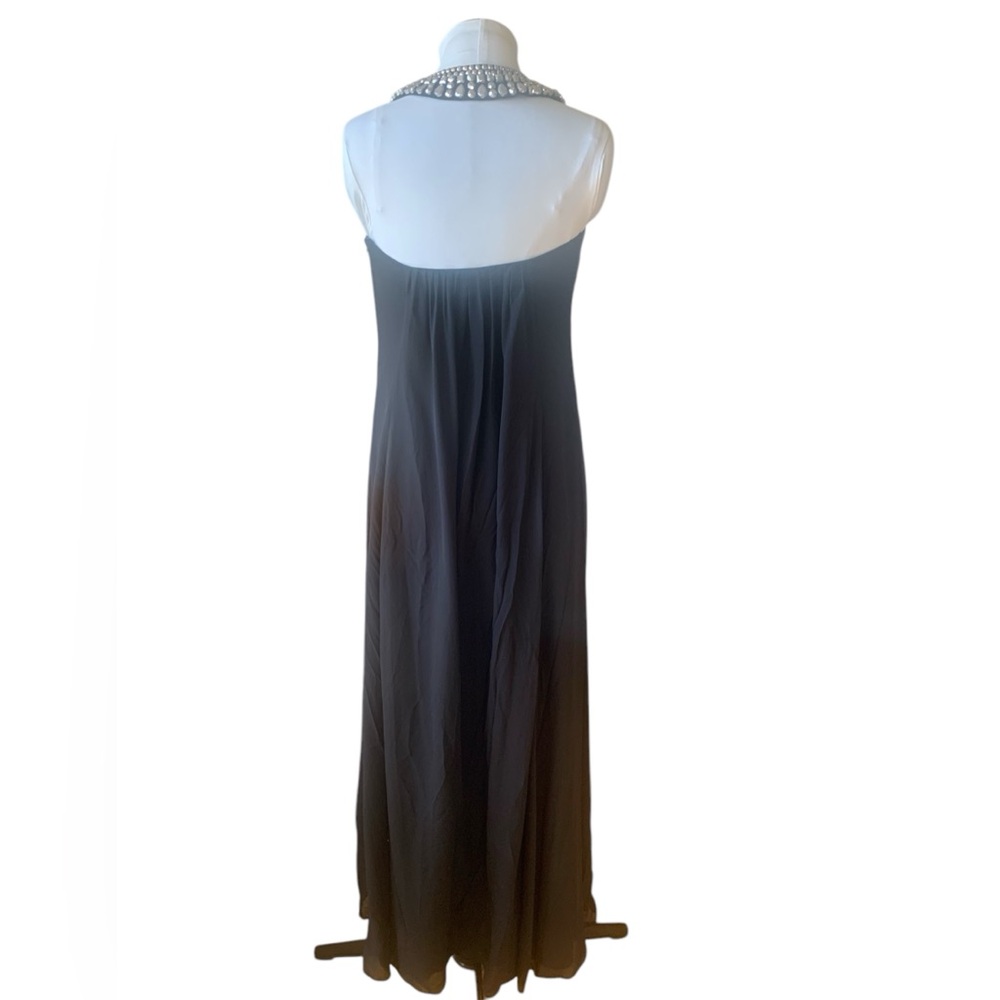 NWT Diane Von Furstenberg Silk Chiffon Formal Gown Dress Black Tie Wedding - Picture 10 of 12